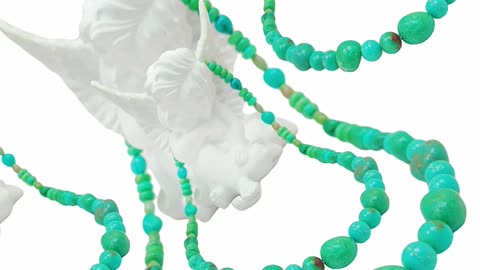 Free-shape Natural turquoise green beads necklace fashionable choker for making Jewelry03