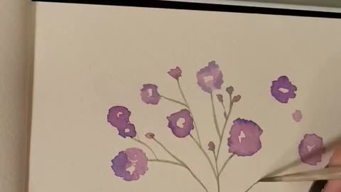 Painting a Dried Purple Flower