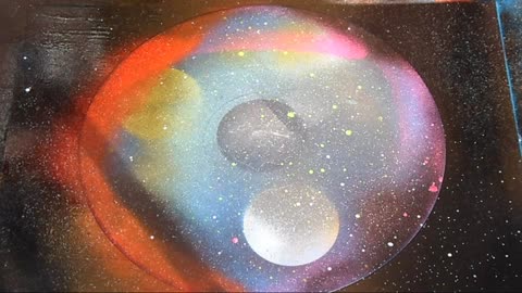 A3 GAS GIANT RED ORANGE YELLOW (Spray Art)