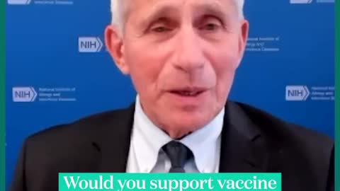 Fauci: unvaccinated to be banned from air travel and vaccine mandates for school children.