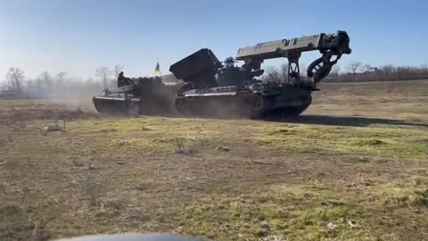 IMR-2 military engineering vehicle, both captured by the Ukrainian Army from the Russian forces.