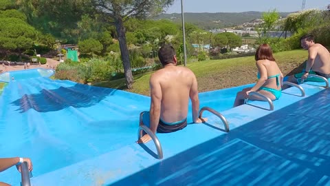 SPAIN Lloret De Mar Aquapark- Non Stop FUN Slides -