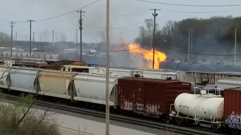 Huge Rail Yard Fire