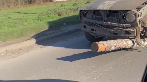 Ukrainian Soldier's Vehicle Has Seen Better Days