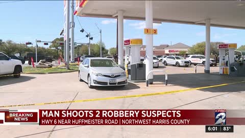 SUSPECTS SHOT BY OWNER OF CAR THEY ATTEMPTED TO STEAL AT NW HARRIS CO. GAS STATION