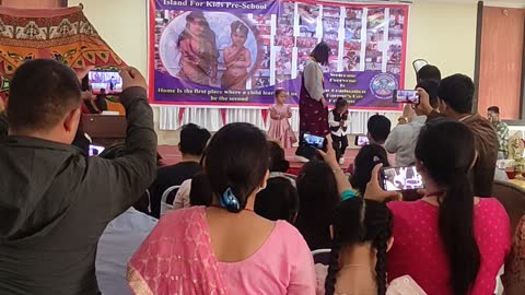 School children ramp walk