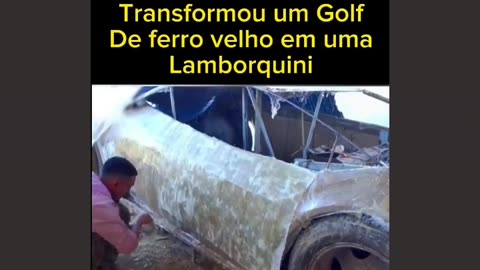 He transformed an old iron Golf into a Lamborghini - Workshop is Art!