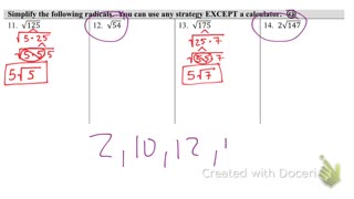 Simplifying Radicals