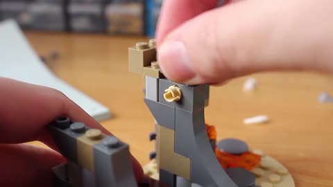 The process of building the LEGO Ninja Village by the bricklayer 2