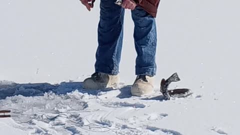 ICE FISHING ON MARY'S POND