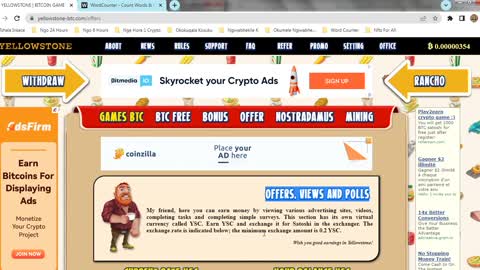 How To Make BITCOIN Money For Free By Watching Paid To Click Ads At YELLOWSTONE Withdraw At Payeer