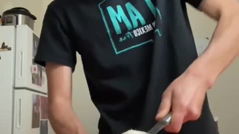 How Fast Can He Cut Open The Coconut 🥥