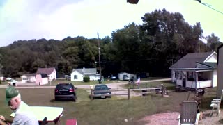 Dad cutting grass