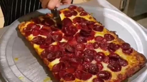 Sicilian pepperoni pizza