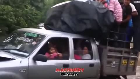 The bus fails after trying to cross a flooded river Crazy Bus Vs Dangerous flooded rivers