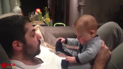 Adorable Baby and Dad Beatport Together Funny Family Compilation