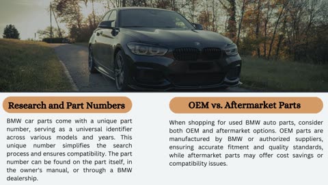 The Roadmap to Success: Ensuring Compatibility with Used BMW Car Parts