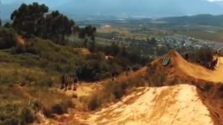 cyclist doing sensational maneuver