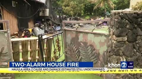 Fire crews extinguish two-alarm Hauula house fire