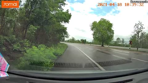 Car Loses Control and Jumps into Oncoming Traffic