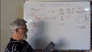 Math Trigonometry Set A 03 Using the Cos Ratio to Calculate the Numerator Mostly for Year/Grade 9 and 10