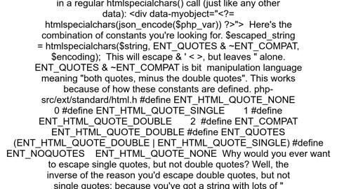 Escape only single quotes leave double quotes alone with htmlspecialchars