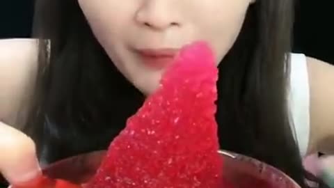 ASMR MUKBANG ICE EATING SOUND from the frozen water