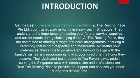 Get the Best Funeral Arrangements in Toa Payoh