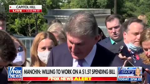 Joe Manchin discussing the spending bill