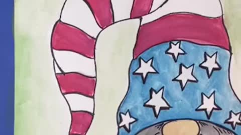 USA Gnome Watercolor Tutorial