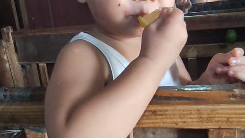 Baby Eating Lemon so Cute Reaction