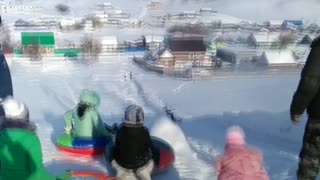 Car Converted into a Sledding Lift