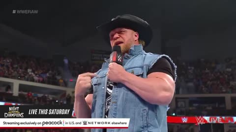 Brock Lesnar locks an injured Cody Rhodes in the Kimura Lock- Raw highlights