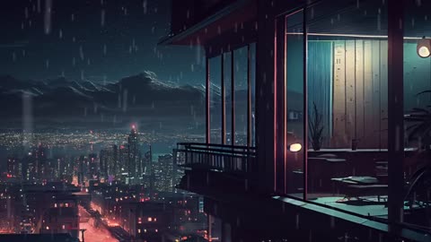 Chill out to lofi beats and the sound of rain on the rooftop after a long day 🌌 beats to chill_relax