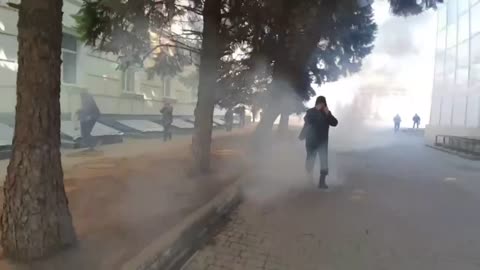 In Kherson,Tear gas to break up a rally