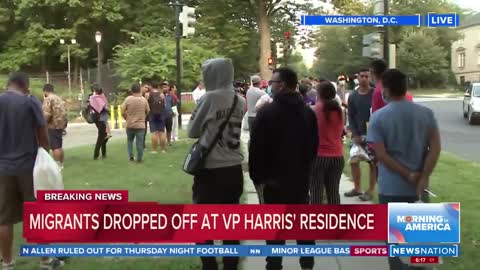 Migrants dropped of at VP Harris residence | Morning in America