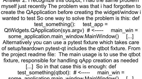 Fatal Python Error when running pytest with QT