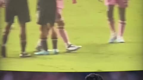 Lionel Messi has some choice words for José Andres Martínez after he stood over Noah Allen