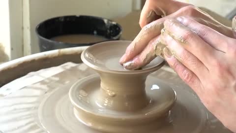 Pottery making and placing afternoon tea desserts are really convenient, process 6.