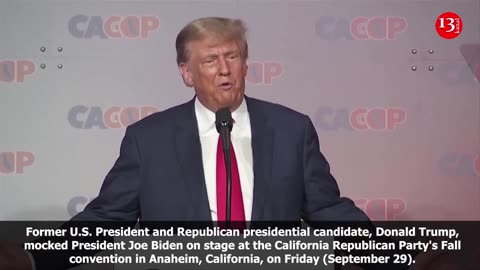 MOMENT: Trump mocks Biden at California GOP convention