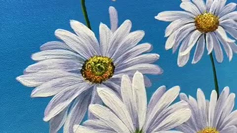 Paint a picture of daisies with acrylic paint