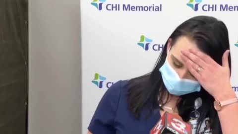 Nurse Mysteriously Passes Out While Giving Statement To Press After Receiving Vaccine