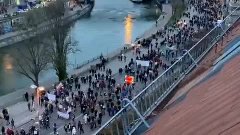 Austria Protests this weekend a view from above