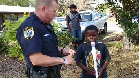 Boy Gets a Bike From a Friend of Santa