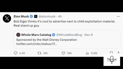 Unstoppable tear by Elon - The Disney feud continues