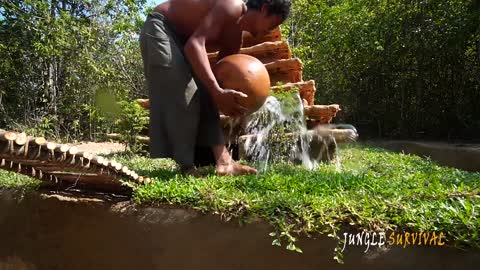 Build Swimming Pool Around Underground Temple House by Ancient Skill