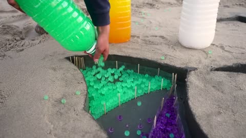 How to make Rainbow Halloween Pumpkins with Orbeez, Big Fanta, Coca Cola vs Mentos-15