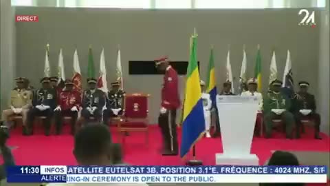 #Gabon General Nguema is sworn in as post-colonial president