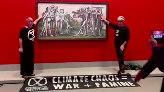 Australia climate activists glue hands to Picasso piece