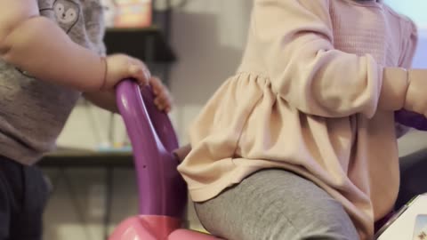 Baby Boy Belly Laughs While Pushing Twin Sister